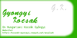 gyongyi kocsak business card