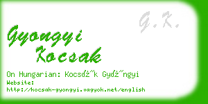 gyongyi kocsak business card